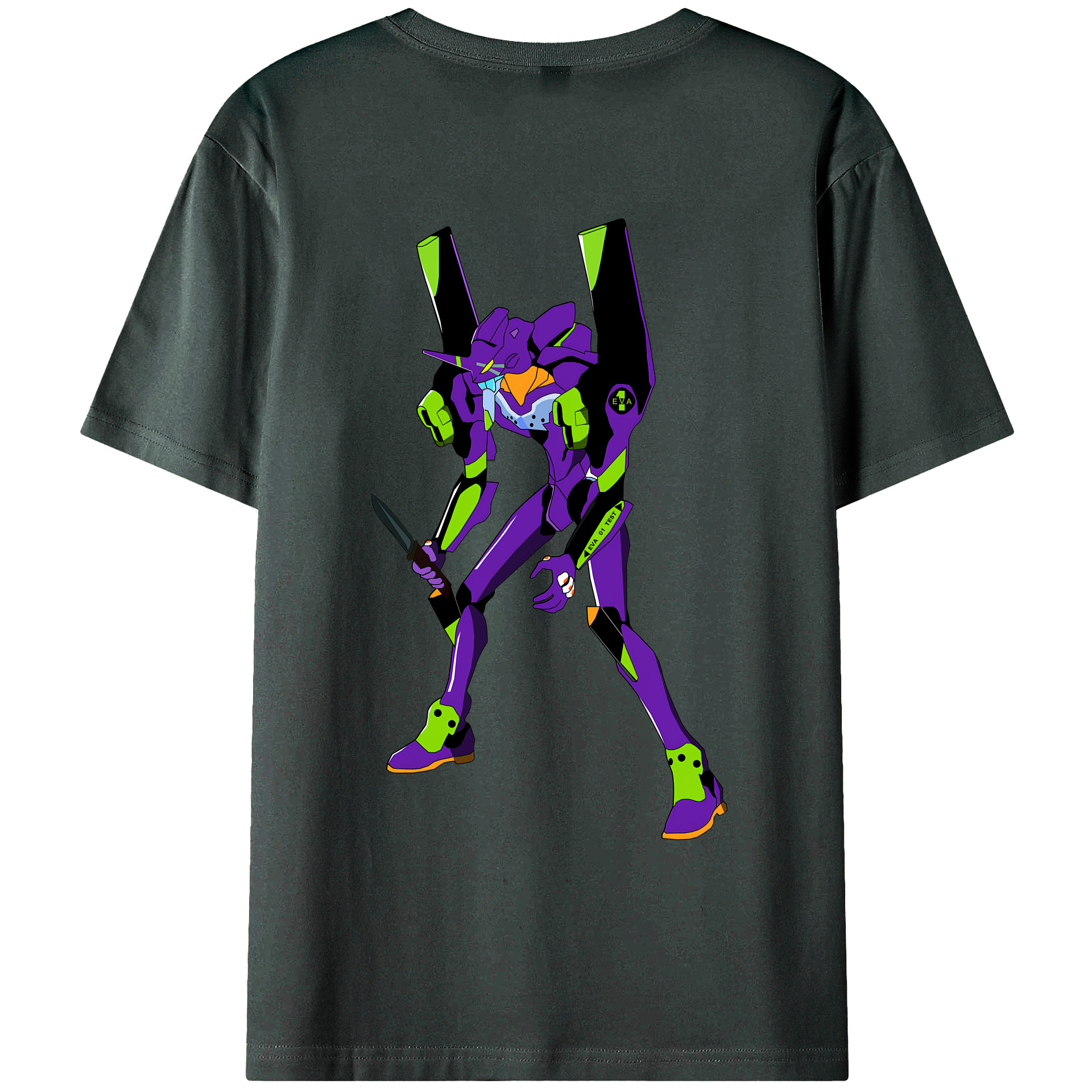 （画像用） EVA 新世紀エヴァンゲリオン 綿100％ メンズ半袖Tシャツ（バックプリント） 通気性